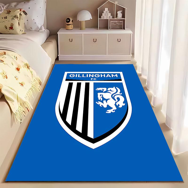 Gillingham FC Logo On Blue Carpet Suitable As a Non-slip Mat for the Living Room or Bedroom Sofa