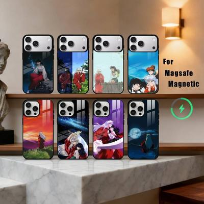 Action A-Anime Fantaisie I-Inuyasha Coque de Téléphone Pour iPhone17,16,15,14,13,12,11 Plus,Pro Max Magnétique Pour Magsafe Chargement Sans Fil