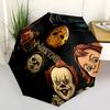 1PC Horror Icons - Custom Name Automatic Folding Umbrella - Compact 8-Rib Design, Durable Plastic & Iron, Daily Use S0106050