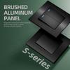 Schwarz Grau Gold Gebürstetes Aluminium Panel Europäischer Standard 2-fach 1-Wege Wandlichtschalter mit LED-Anzeigeleuchte 10A 250V
