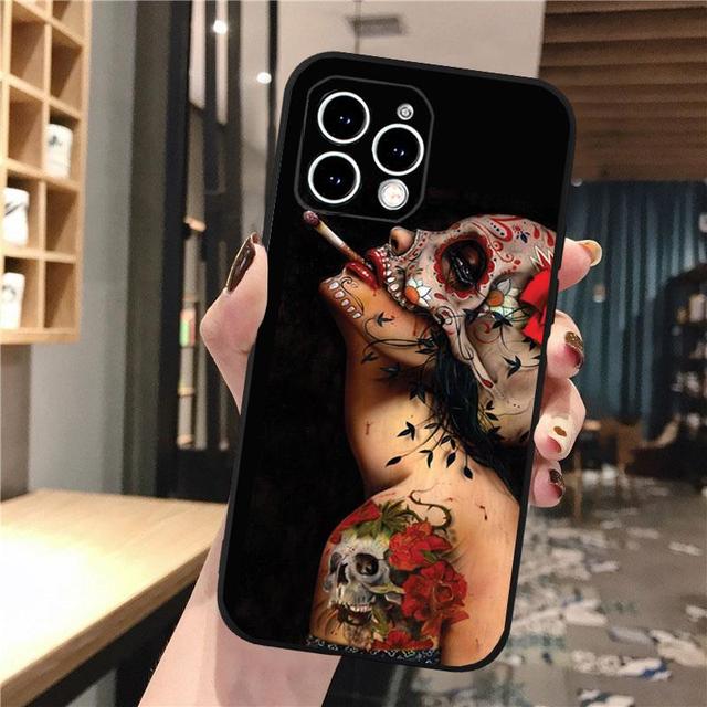 

Чехол для телефона для Iphone 14 Pro Max 13 12 11 Pro Max Xs Xr X 12mini 14 Plus Se, женский чехол с черепом и скелетом, принципиально iphone 14Pro