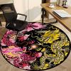 1pc Dragon Yin Yangrt Chair Carpet for Office, Round Non Slip Durable Large Size Office Carpet, Suitable for Office