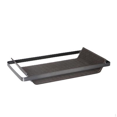 Tray with Leather Liner Rectangular Valet LowProfile for Home Stylists, Professionals, Coffee