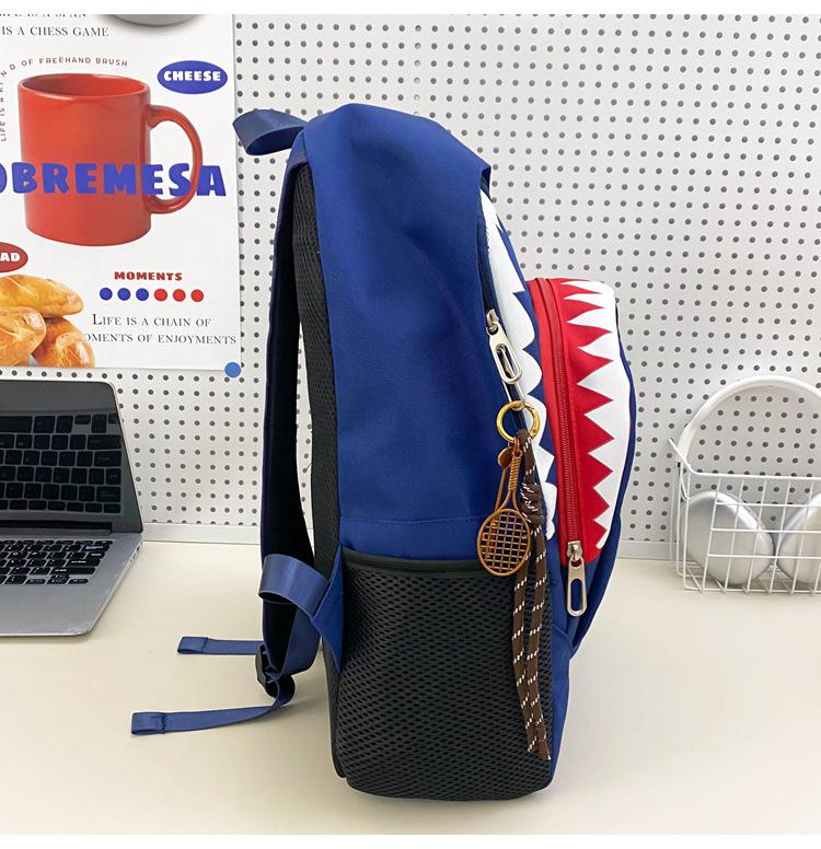 Shark Luminous Funny Backpack: Trendy, Versatile, Large-Capacity School and Travel Bag