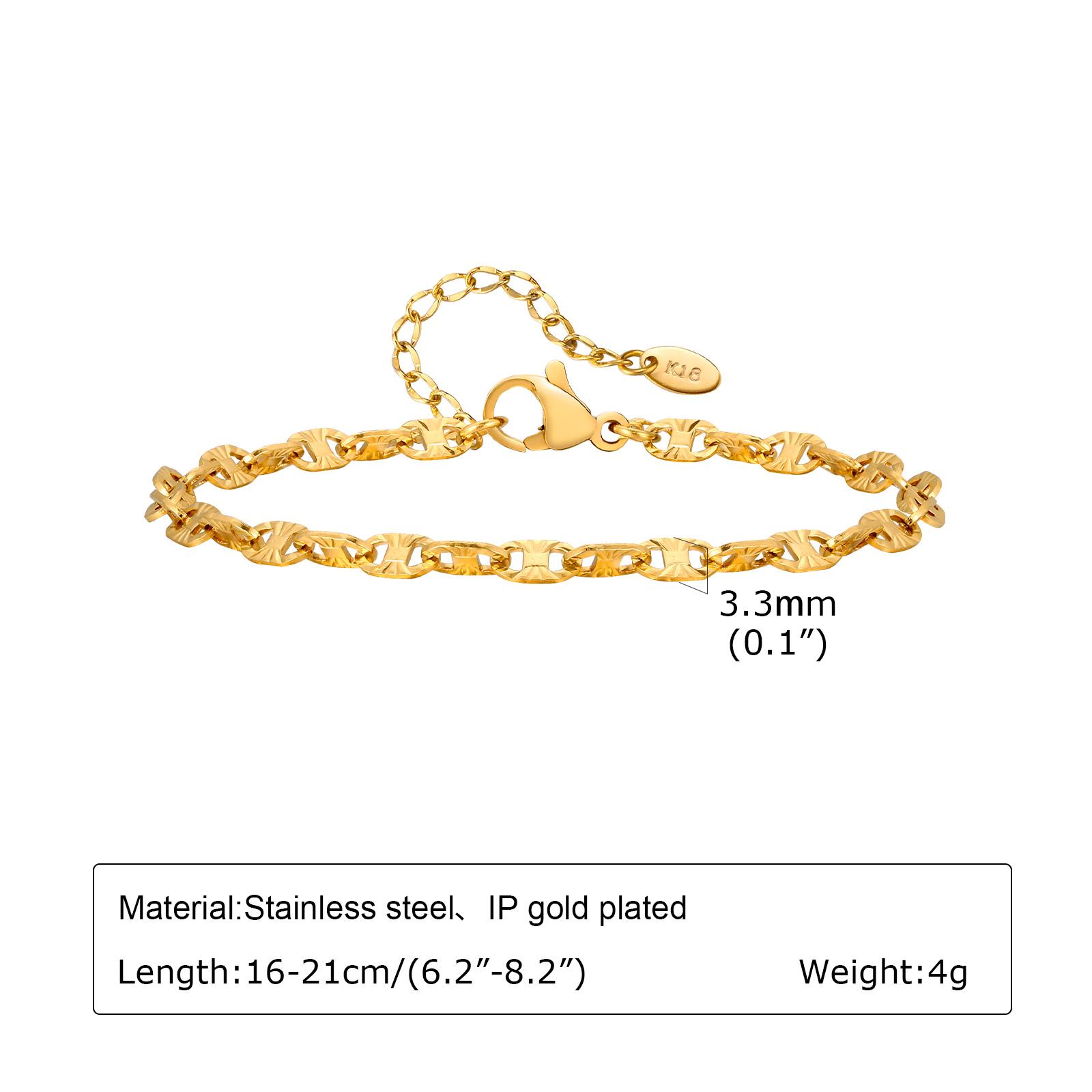 

Simple Handmade Chain Bracelets for Women Girls,Gold Color Stainless Steel Lucky Wristband Bracelet,Birthday Gifts for Her