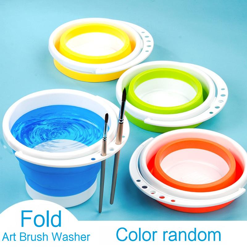 Borrence Foldable Paint Brush Cleaner Washer Multifunctional Silicone Large Art Pen Bucket Acrylic Oil Gouache Painting Supplies