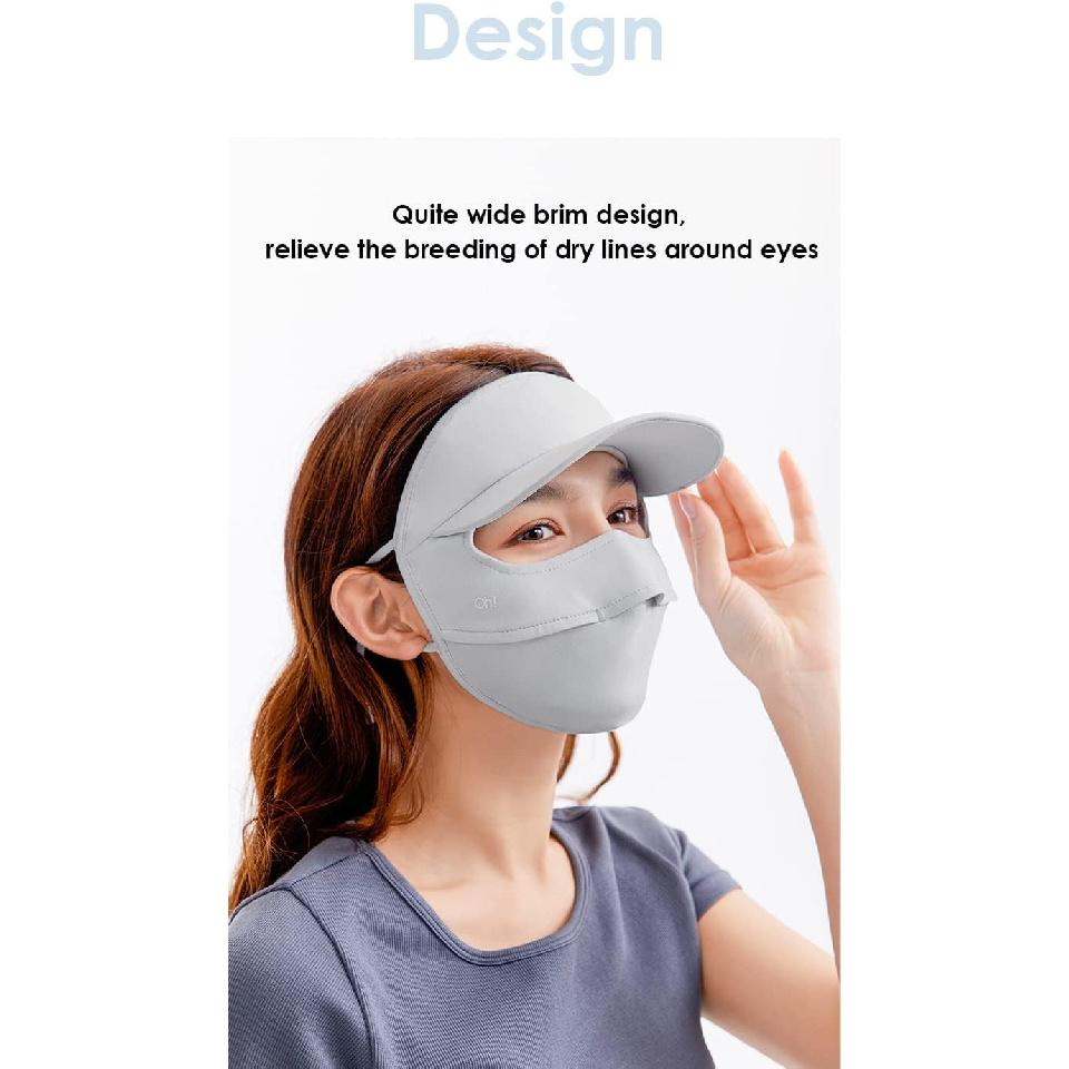 Women Wide Brim Anti UV Face Cover UPF 50+ Full Face Mask Breathable Sunscreen Sports Face Covering SLN4M237