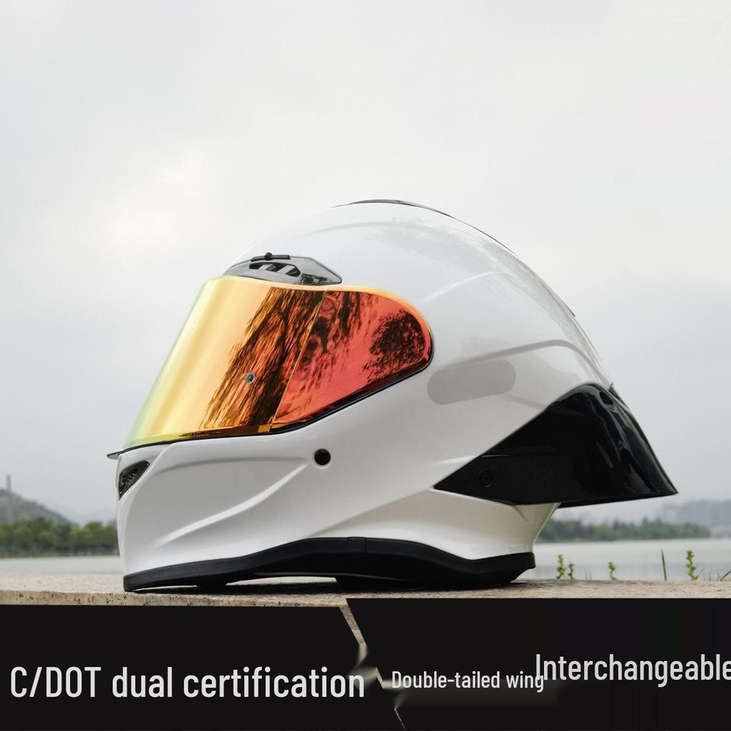 NBTK R50 DOT Full Face Helmet with Large Spoiler for Sportbikes & Cruisers - Spring/Autumn Use
