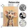Stretched Frame Pearl Art Kit Cute Surprised Mouse Pattern DIY Sparkling Bead Canvas Relaxing Hobby Gift for Handicraft Enthusiasts Art Decor