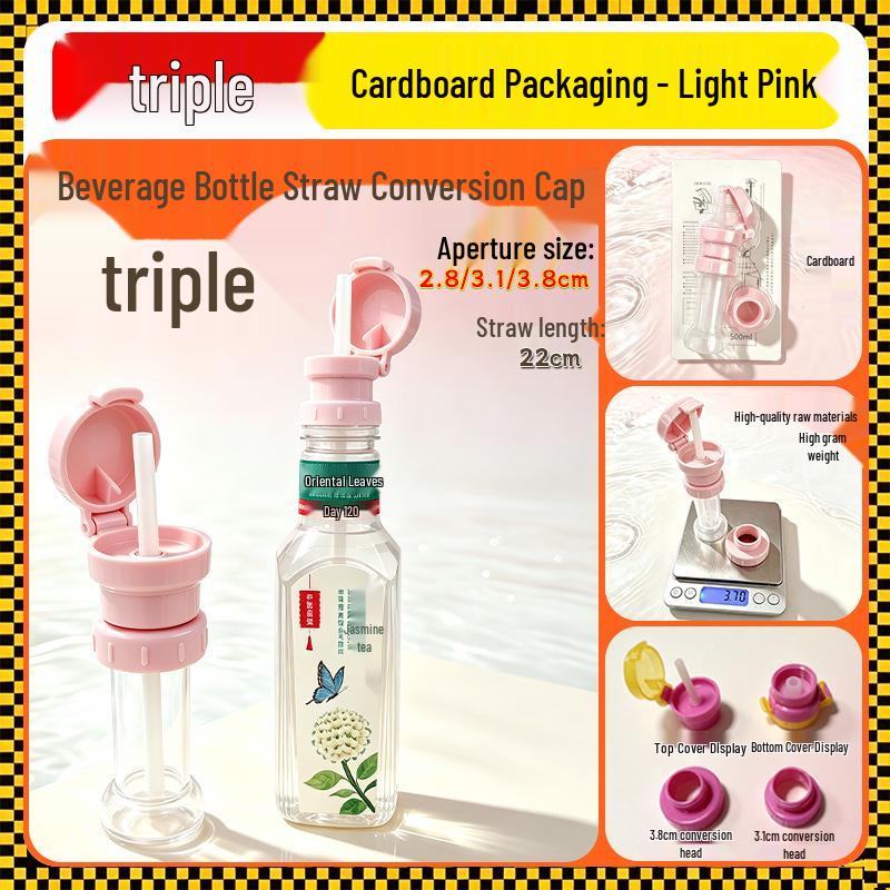 Child-Safe Universal Straw Adapter for Beverage Bottles