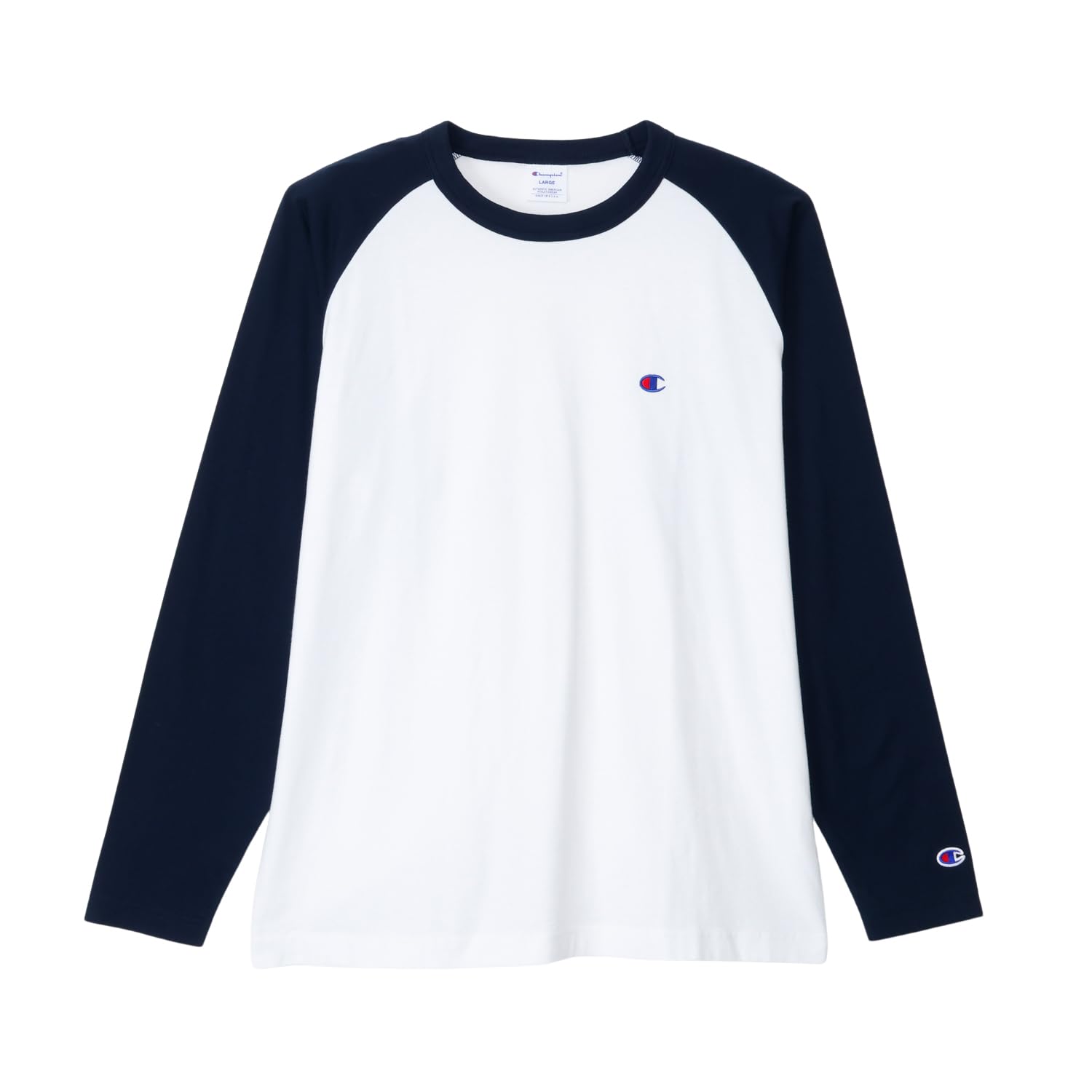 

Champion Long Sleeve Crew Embroidered Relaxed Drop Men s T-Shirt, 100% Cotton, Neck, Logo, Fit, Shoulder, Navy, C8-A410Z