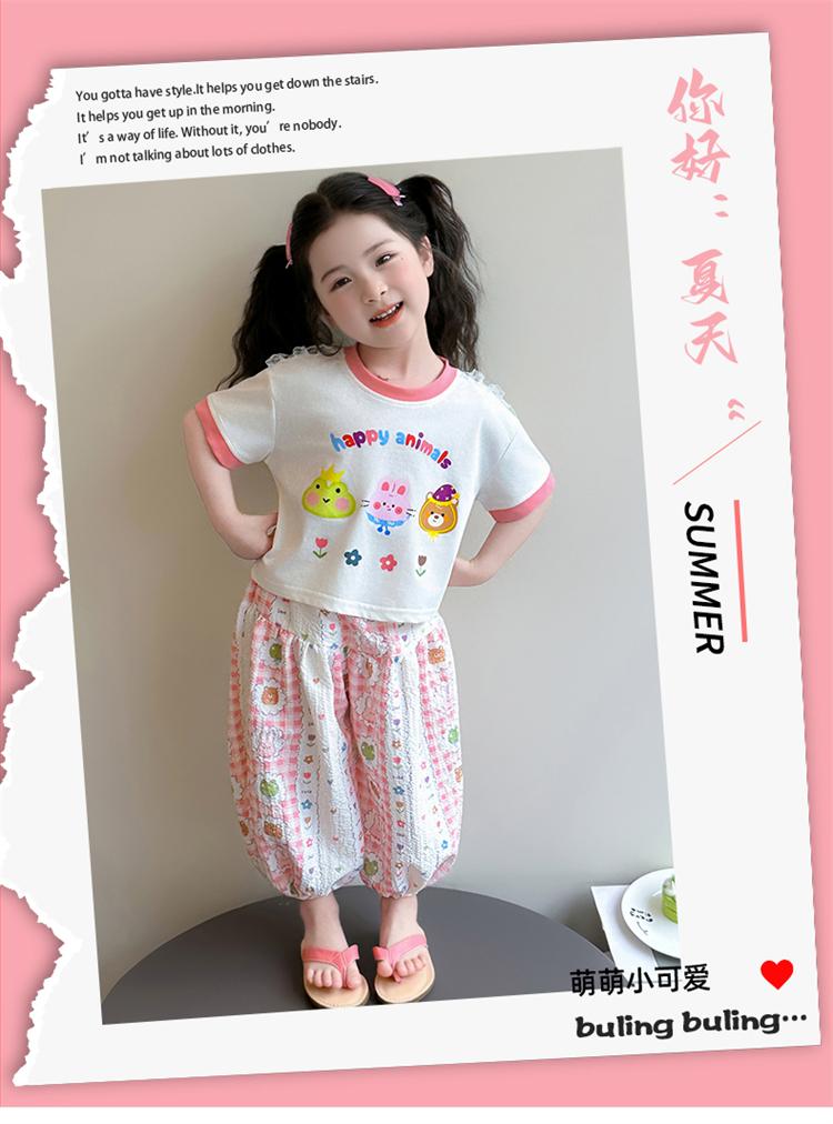 Girls' Summer Set 2026 New Fashionable Thin Clothes for Children's Fashion, Baby Girls' Summer Set Short Sleeve Two Piece Set
