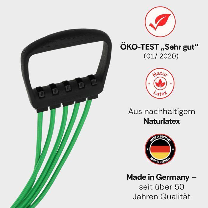 Tendeur de musculation - Elastikon Expander IV - 25–125 kg - 6 intensités - Clip de sécurité