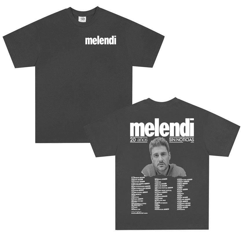 Rapper Melendi Tour Album 2025 Merch T Shirts Men Casual Oversized Cotton Tshirt Vintage High Quality Print Tshirts Streetwear