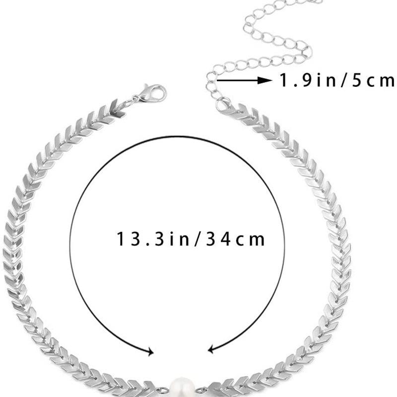 European and American Classic Necklace Arrow Wheat Ear Gold Silver Alloy Collarbone Chain Simple Versatile Pearl Necklace