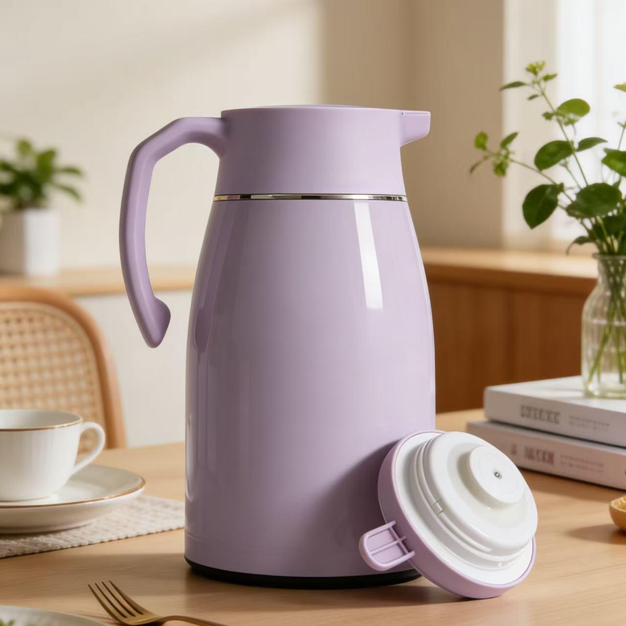 Large Capacity Smart Glass Liner Insulated Thermos Flask for Hot Water Smart 1000ml фиолетовый