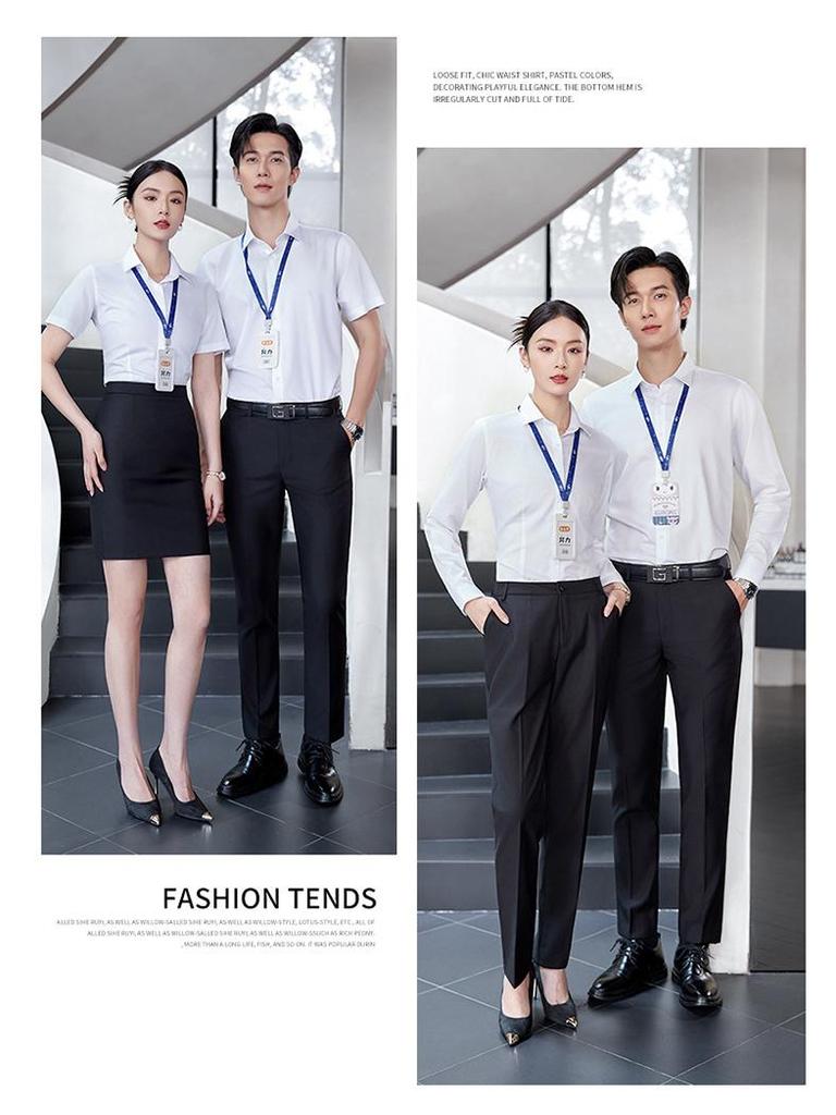 Unisex Professional Long Sleeve Silk Modal Shirt with Logo for Property Management Workwear