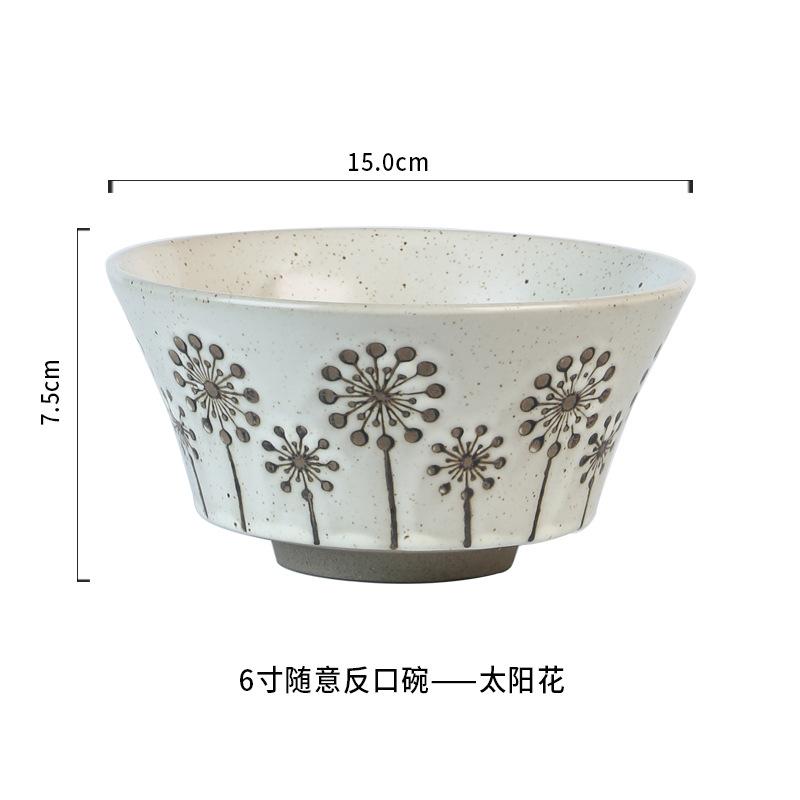 Japonská rýžová miska domácí keramická polévková miska vysoká tvář velká kapacita rýžová miska nudlová miska jednotlivá malá miska nádobí