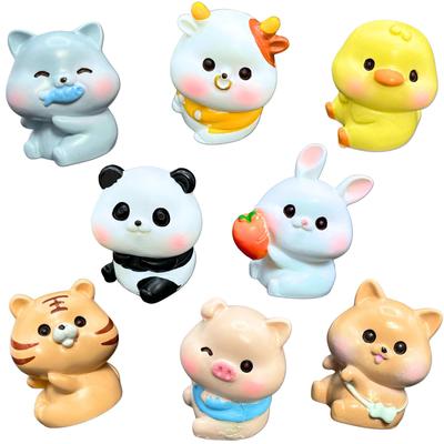 WATASHINO Miniaturní sada zvířat a figurek krav, 8 koček, psů, pand, kuřat, králíků, tygrů, prasat,