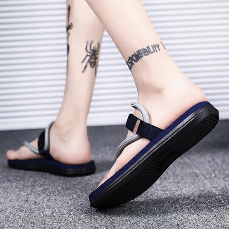 Fashion Summer New Mens Sandals Wild Couple Flat Personality Fashion Slip Flip Flops Sandalias Hombre 2025 Plus Size