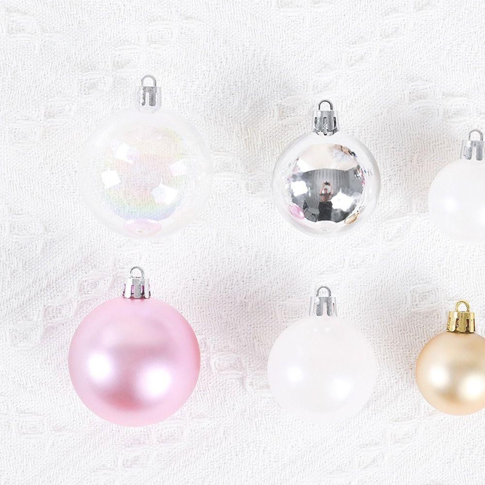 24pcs Plastic Christmas Balls 6CM Xmas Tree Bauble Ball Xmas Decorative Hanging Ornaments  Props