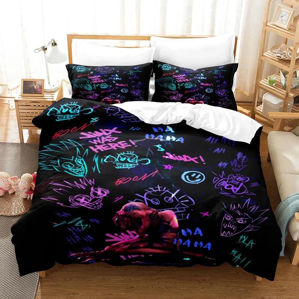 Arcane J-Jinx 3D Printed Bedding Set Pillowcase Duvet Cover Double Twin Full Queen King Adult Kids Bedroom Decoration Gift