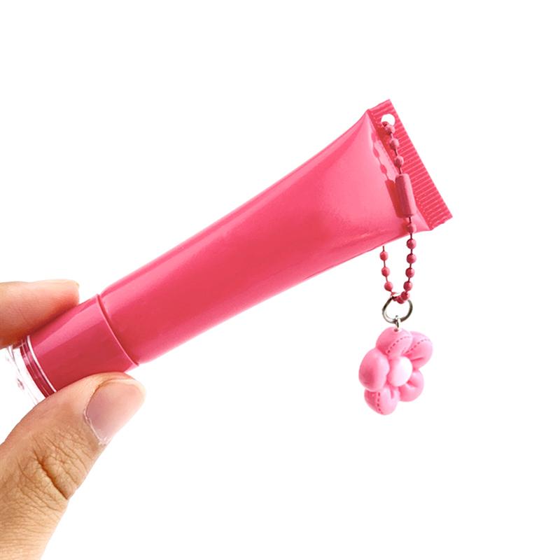 15Ml Empty Lipstick Tube With Keychain Pendant Squeeze Sub-Bottling Refillable Liquid Container Bottle Lipgloss Sample Bottle