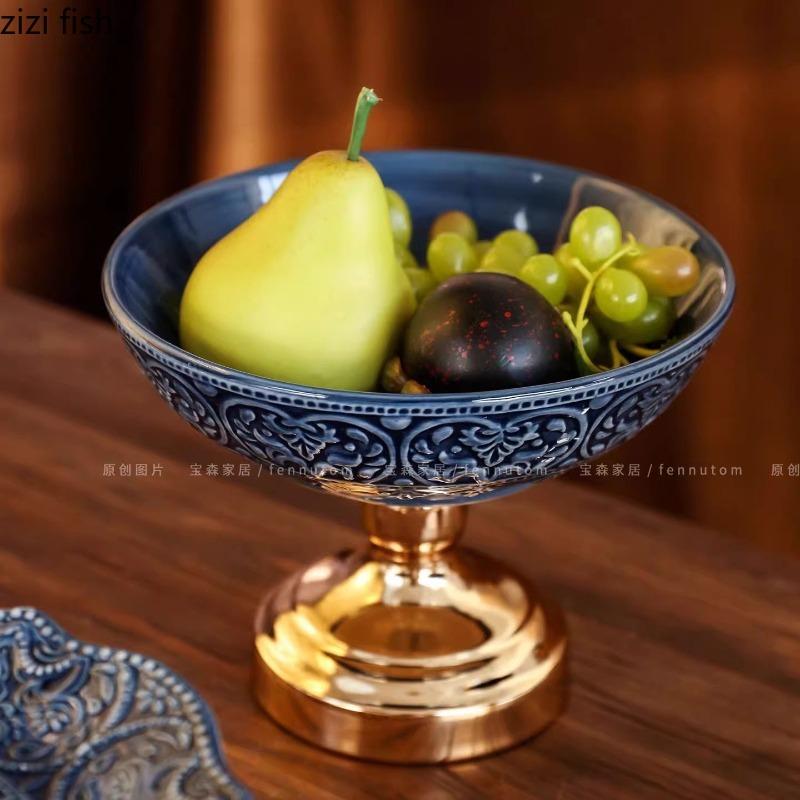 Ceramic High Footed Cake Tray Dessert Plate Cake Stand Display Stand Fruit Plate Dim Sum Dish Snack Bowl Bread Plates