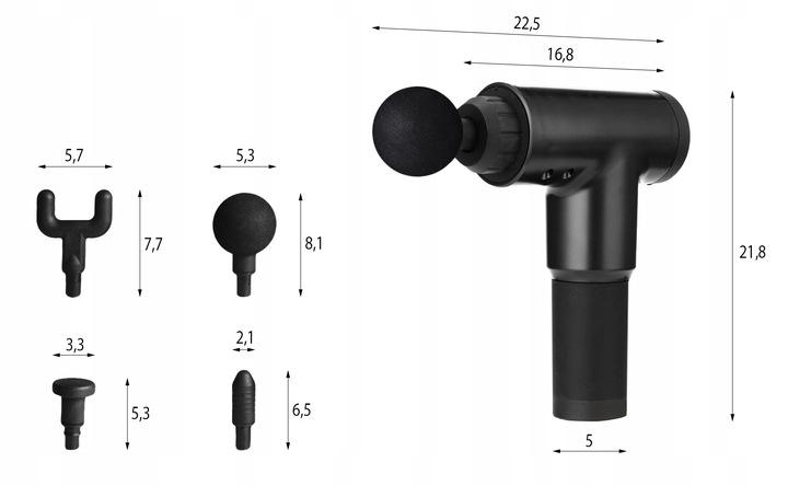 Medyczny Pistolet Do Masażu Ciała Mocny Masażer Massage Gun 6 Trybów Pracy