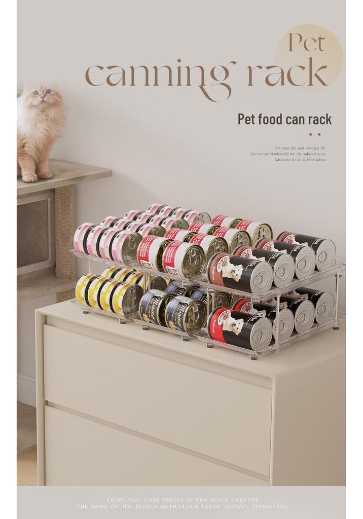 Stackable Multi-layer Cat Food & Beverage Can Storage Rack