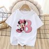 Summer Style Minnie Cute Letter-printed Children's T-shirt - Cotton Children's Clothing - Suitable for Girls' Short-sleeved Top