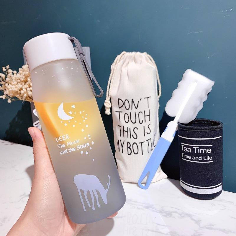 

580ml Water Bottle Portable Gradient Color Plastic Water Cup Outdoor Sports Leakproof Drinking Bottle 580ml світло-сірого кольору