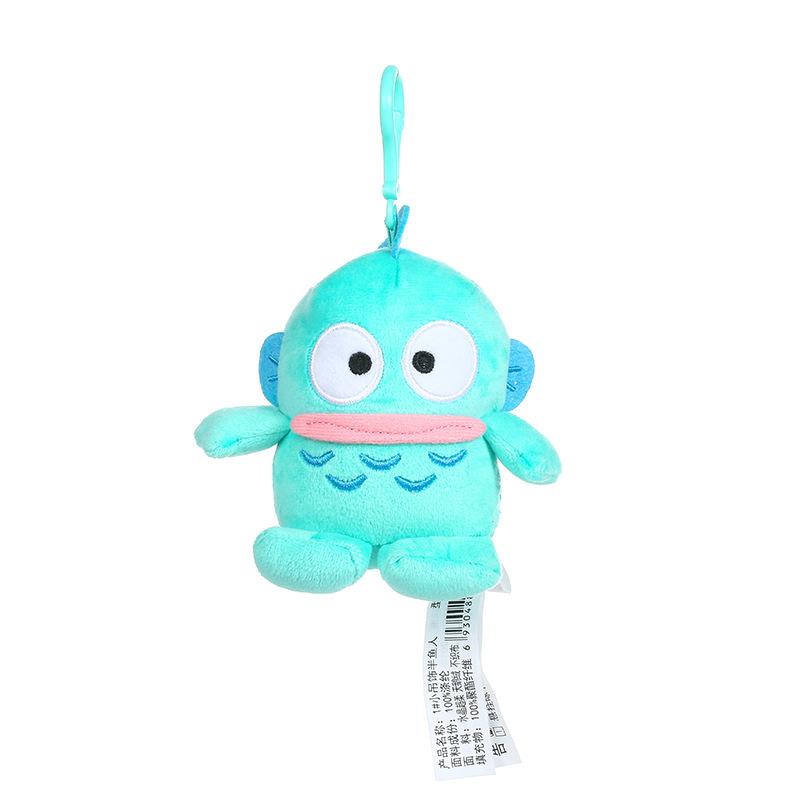 Genuine Sanrio Marumofubiyori Bear Cinnamoroll Plush Toys Keychain Kawaii Small Pendant Keyring Kids Stuffed Toys Birthday Gifts