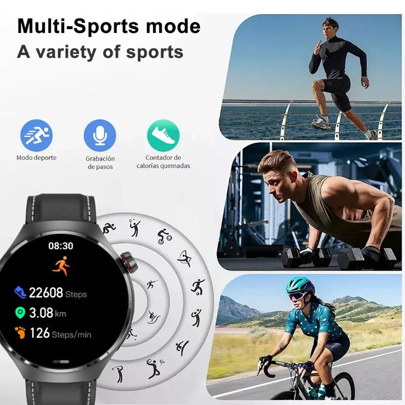 2025 Neue Gesundheits-Smartwatch Herren 360*360 AMOLED-Bildschirm NFC GPS-Tracker Kompass BT-Anruf Herzfrequenz Blutsauerstoff IP68 Sport-Smartwatch