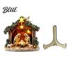 Religious Holiday Home Manger Holy Scene Tabletop Wooden Decorations Nativity Sign Christmas Family Figurine Decor Teak Wood Jesus Birth