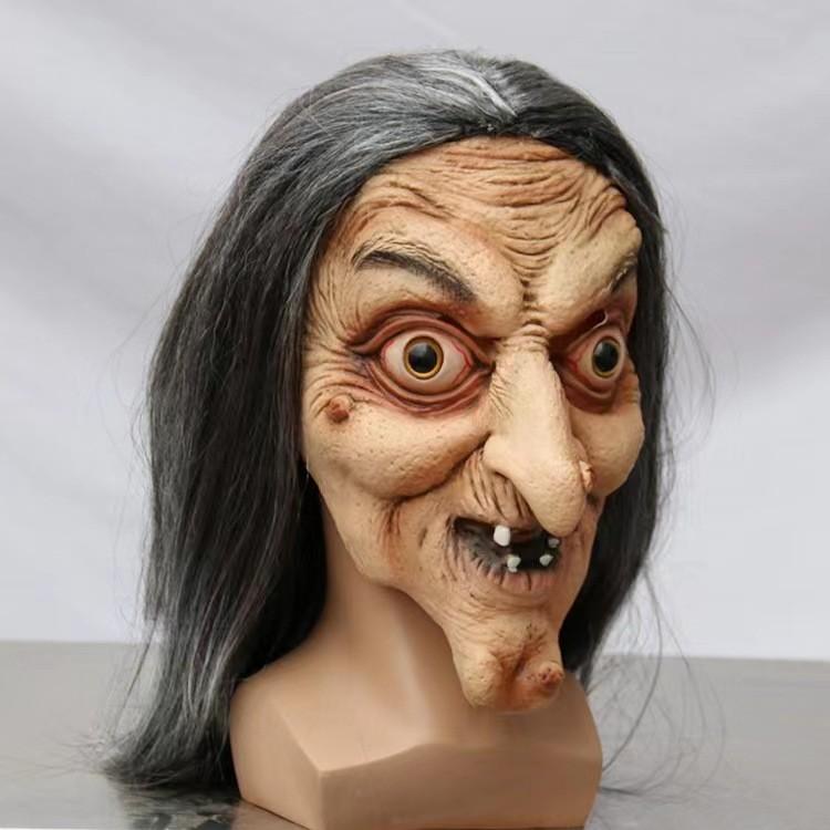 Face Latex Witch Mask Halloween Party Horror Costume Accessory And Prop Decor
