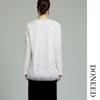 DONEED Elegant V-Neck Sequin Tassel Long-Sleeve Knit Sweater