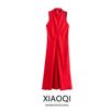 Western Style 2024 Autumn and Winter New Women clothes Elegant Silk Satin Texture Sleeveless round Neck Dress 9165965