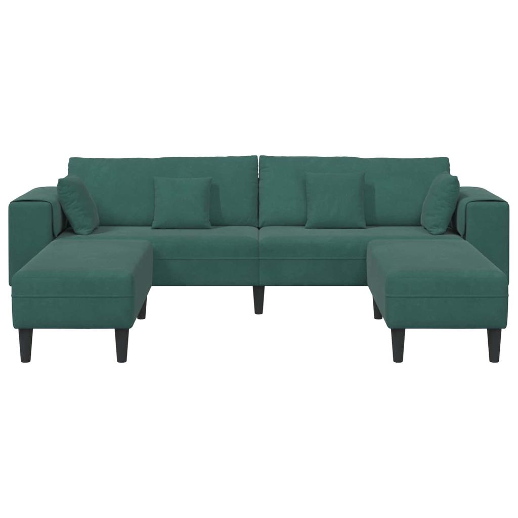 3 Piece Sofa In Dark Green 250 X 188 X 76 Cm Velvet