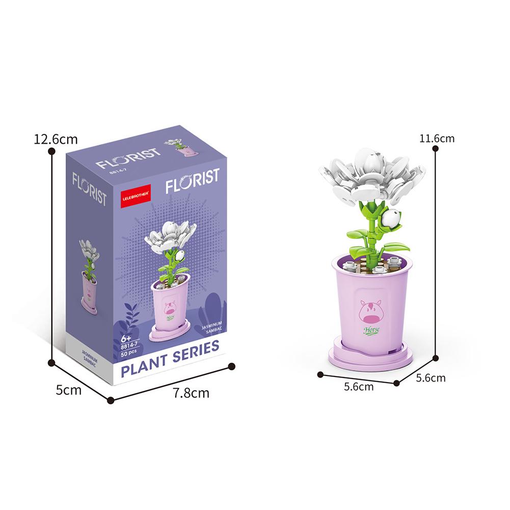 Creativo Fiore Building Blocks Simulazione Bouquet Mattoni da costruzione in vaso Giocattoli per la decorazione domestica