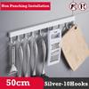 20/30/40/50CM Kitchen Hook Rack Punch-free Wall Mounted Storage Racks For Cup Kitchenware Home Bathroom Kitchen Accessories