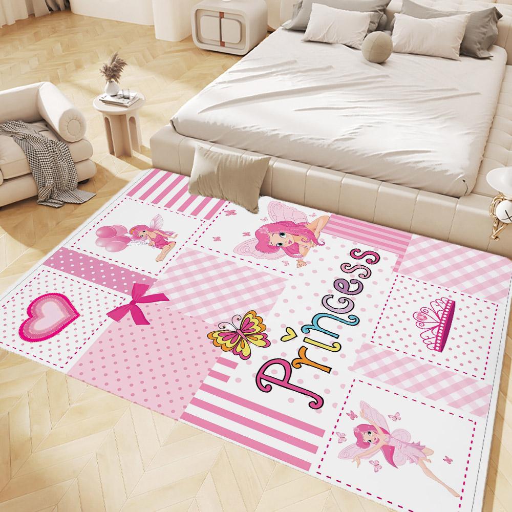 

Коврик для девочек Little Princess, розовый коврик для детской комнаты, моющиеся ковры, противоскользящий коврик для детской комнаты, напольный коврик для игровой комнаты, мягкие детские ковры 40X60cm-16x24in