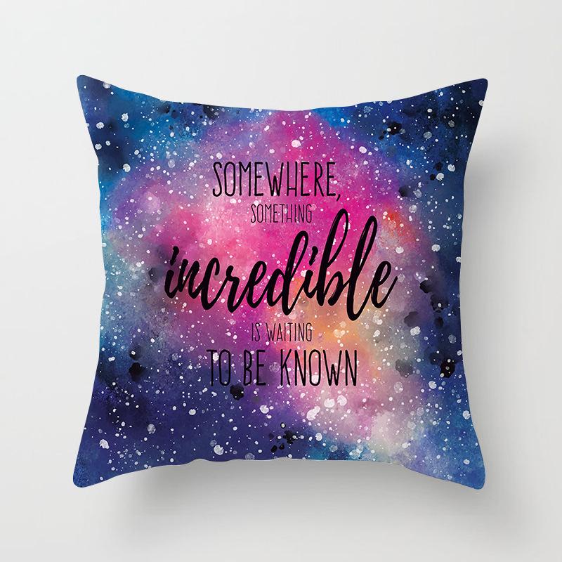 Modern Simple Pillow Letter Watercolor Print Pillow Cushion Cover Home Supplies