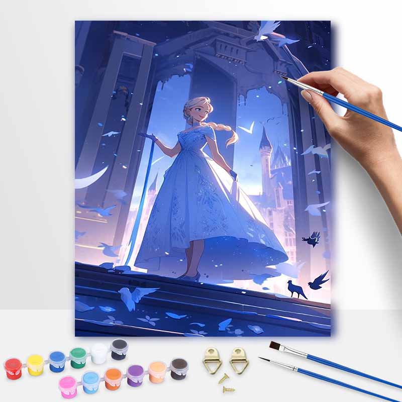 Disney Frozen Elsa Princess Oil Painting Art Handmade Diy Painting Home Decoration Gift