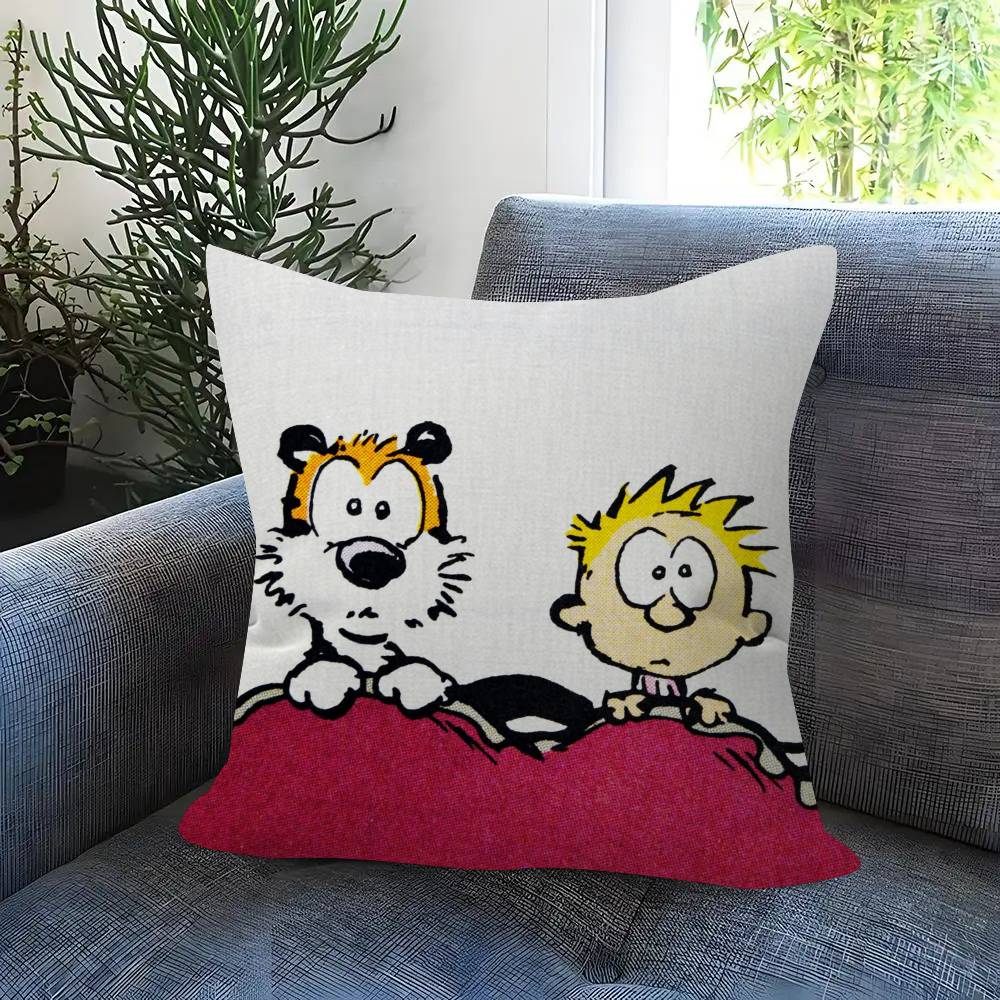 Anime C-Calvin And H-Hobbes Cushion Cover Car Throw Pillow Case For Sofa Car Christmas Gift