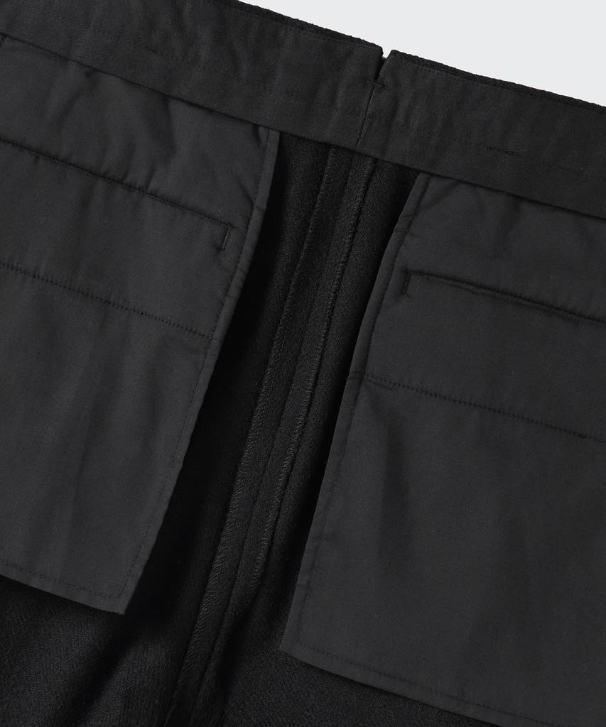 Musinsa Standard Wool Blend Traditional One-Pleat Tapered Slacks [Black]