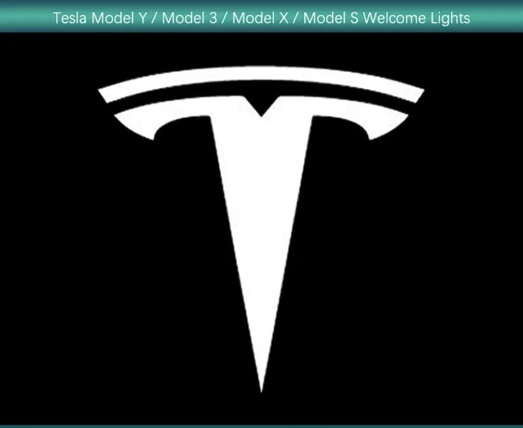 Car Sticker 2025 New Tesla 2/4pcs for Tesla Model Y 3 S X Door LED Logo Projector Puddle Light Super Bright Welcome Light Laser