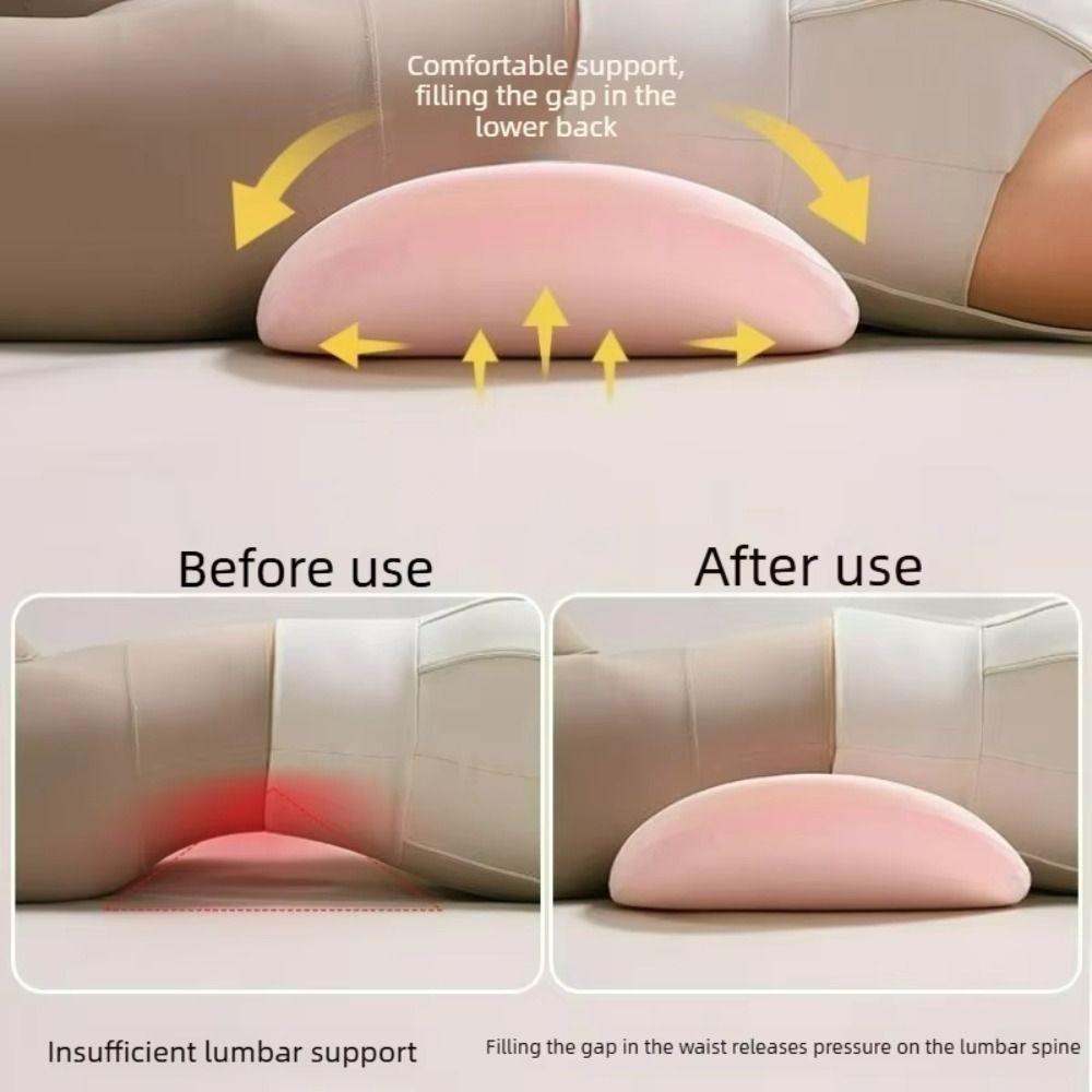 Soft Comfortable Lumbar Support Pillow Ergonomic Design Lower Backrest  Lumbar Protrusion Relief