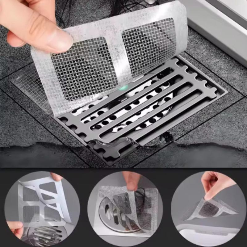 10/20 pièces Autocollant pour Bonde de Sol, Filtre Cheveux Auto-adhésif Anti-insectes pour Salle de Bain, Filtre d'Égout, Filet Anti-bouchage pour Cuisine