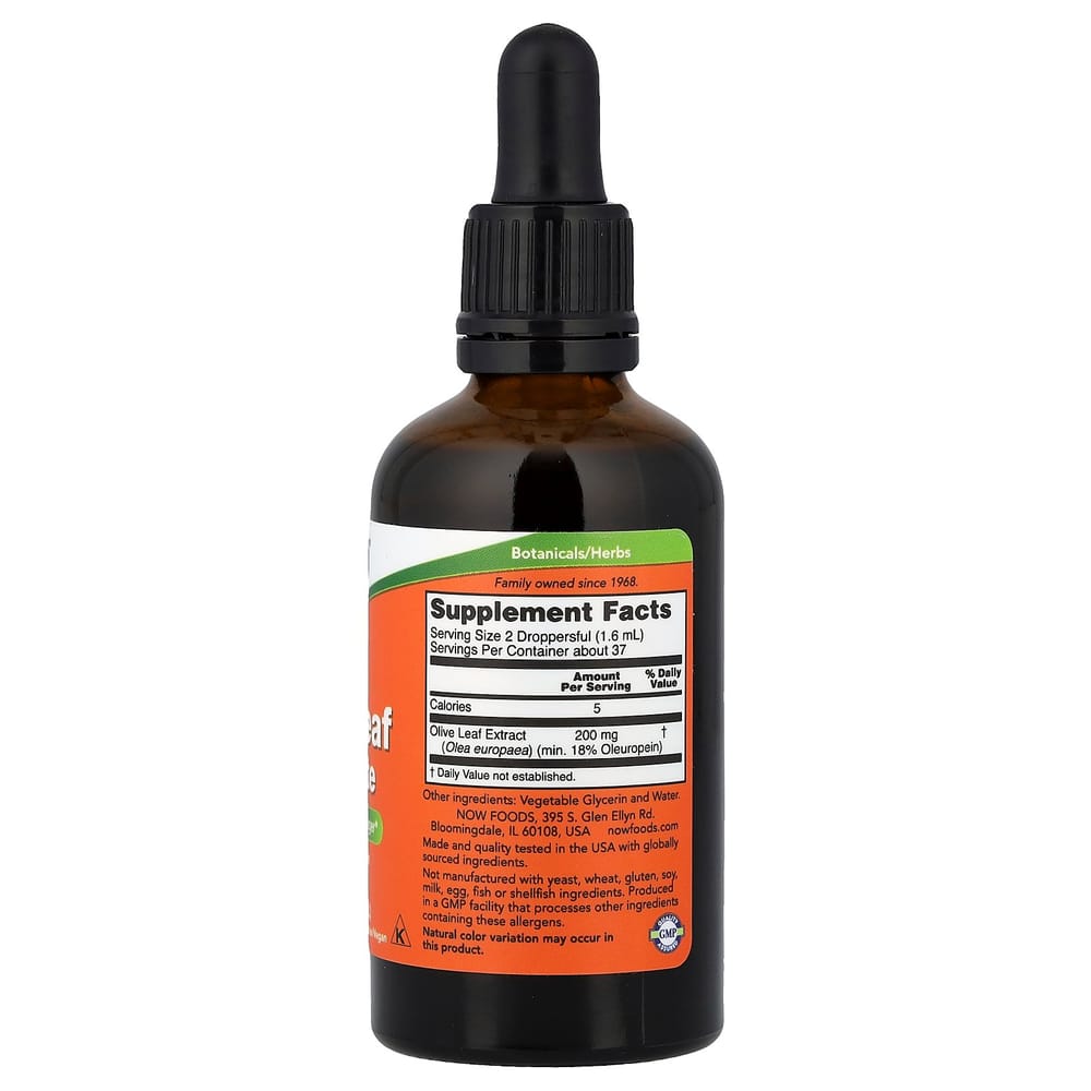 Now Foods Olive Leaf Glycerite, Alcohol-Free, 59ml (2 Fl Oz)